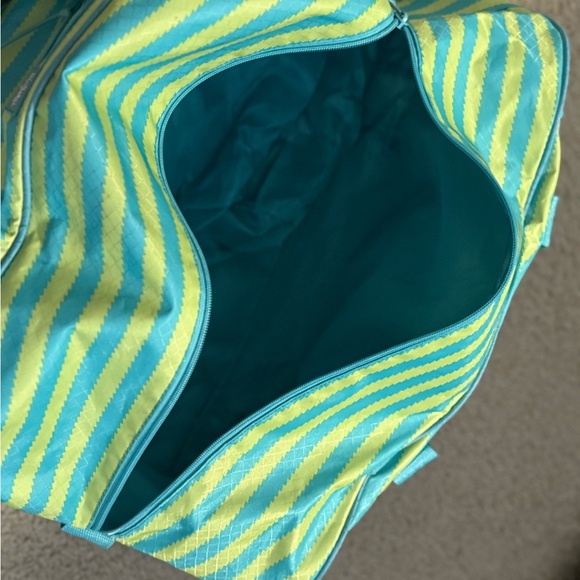 Thirty-One Teal and Yellow Striped Travel Bag - Picture 8 of 13